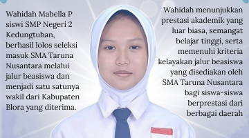 Siswi SMPN 2 Kedungtuban Lolos SMA Taruna Nusantara Jalur Beasiswa